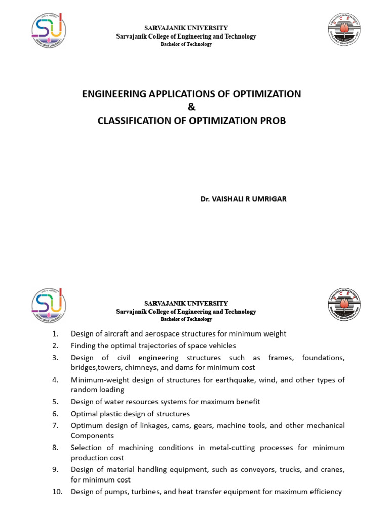 Engineering Optimization Techniques Overview | PDF | Mathematical ...