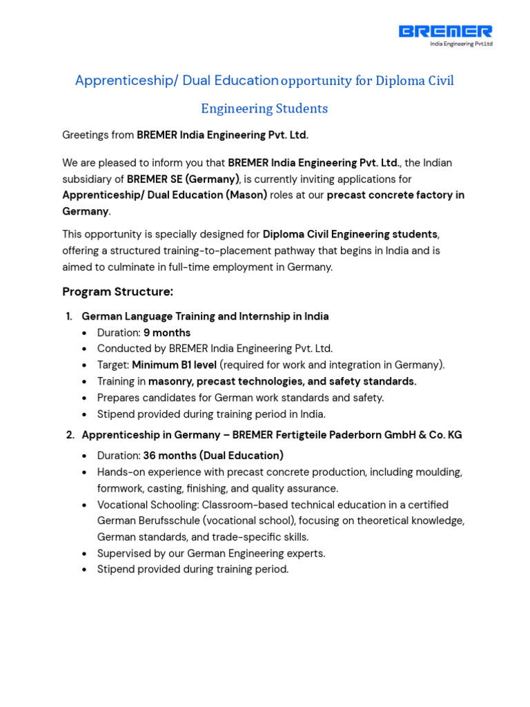 Programme Description | PDF | Vocational Education | Apprenticeship