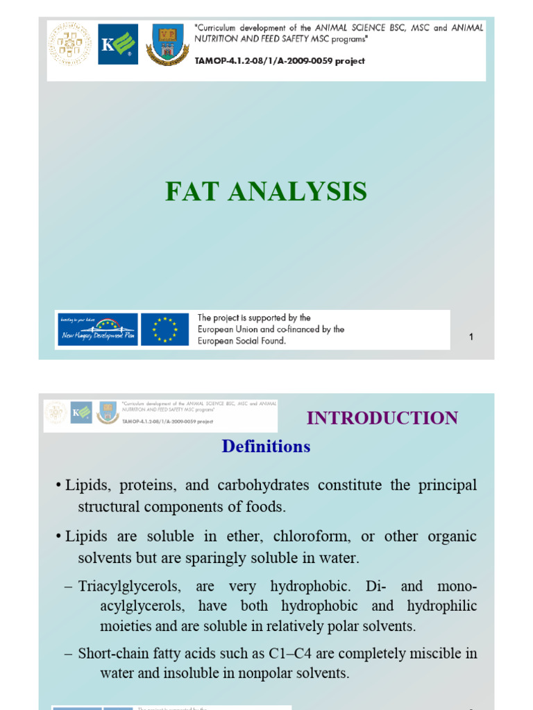 Fat Analysis Methods in Food Science | PDF | Triglyceride | Lipid
