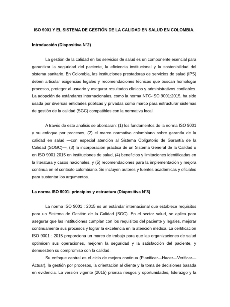 ISO 9001 y el Sistema de Gestión de la Calidad | PDF | Sistema de ...
