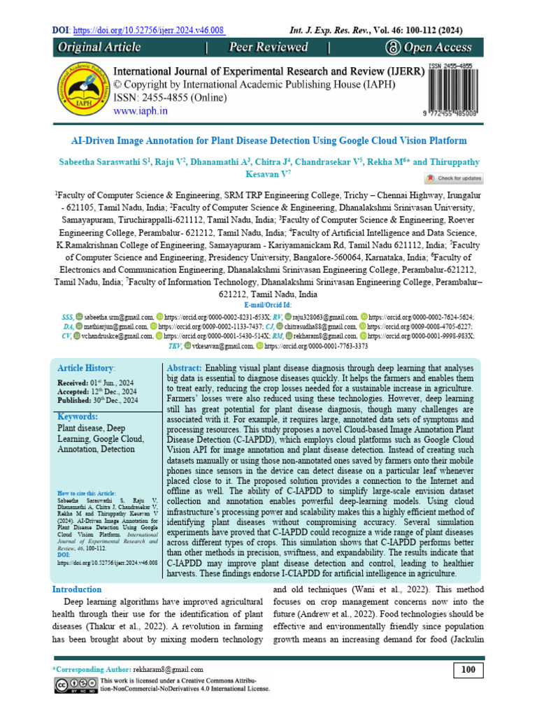 AI Image Annotation for Plant Disease Detection | PDF | Deep Learning ...