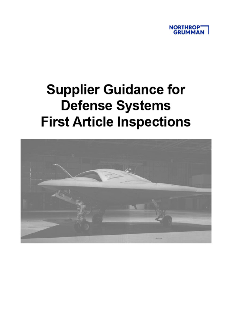 Supplier Guidance for First Article Inspections | PDF | Specification ...