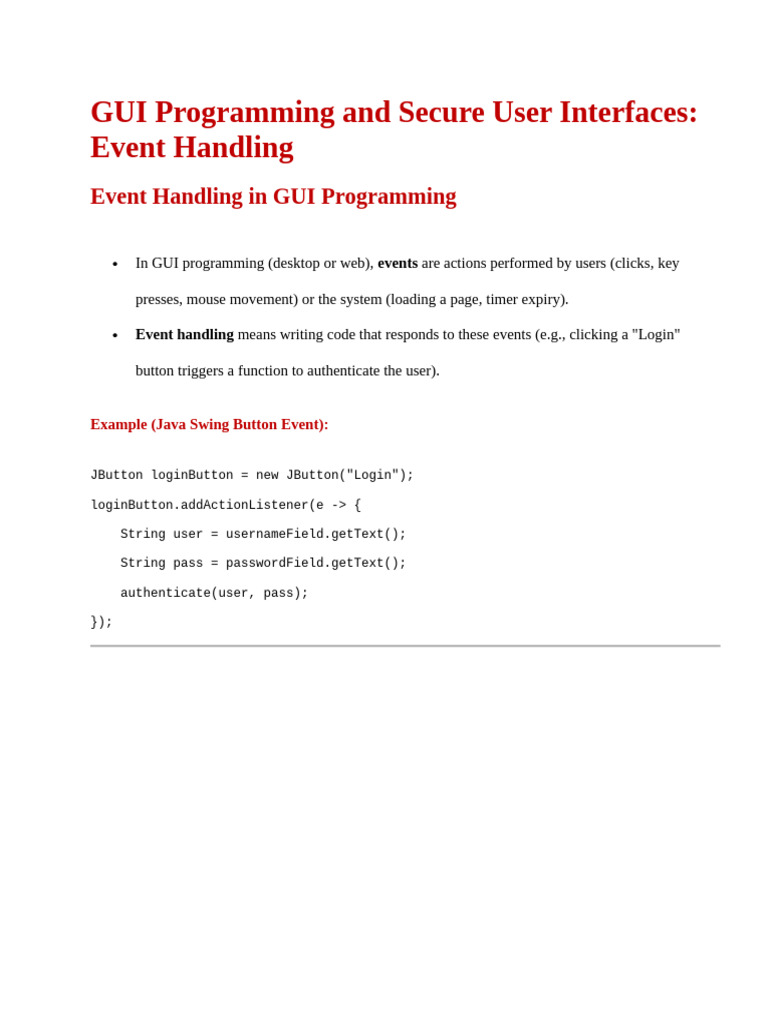 Secure Event Handling in GUI Programming | PDF | Hypertext ...