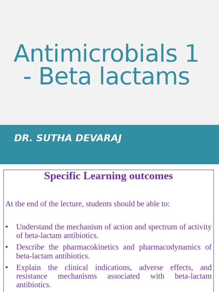 Understanding Beta-Lactam Antibiotics | PDF | Penicillin | Beta Lactamase