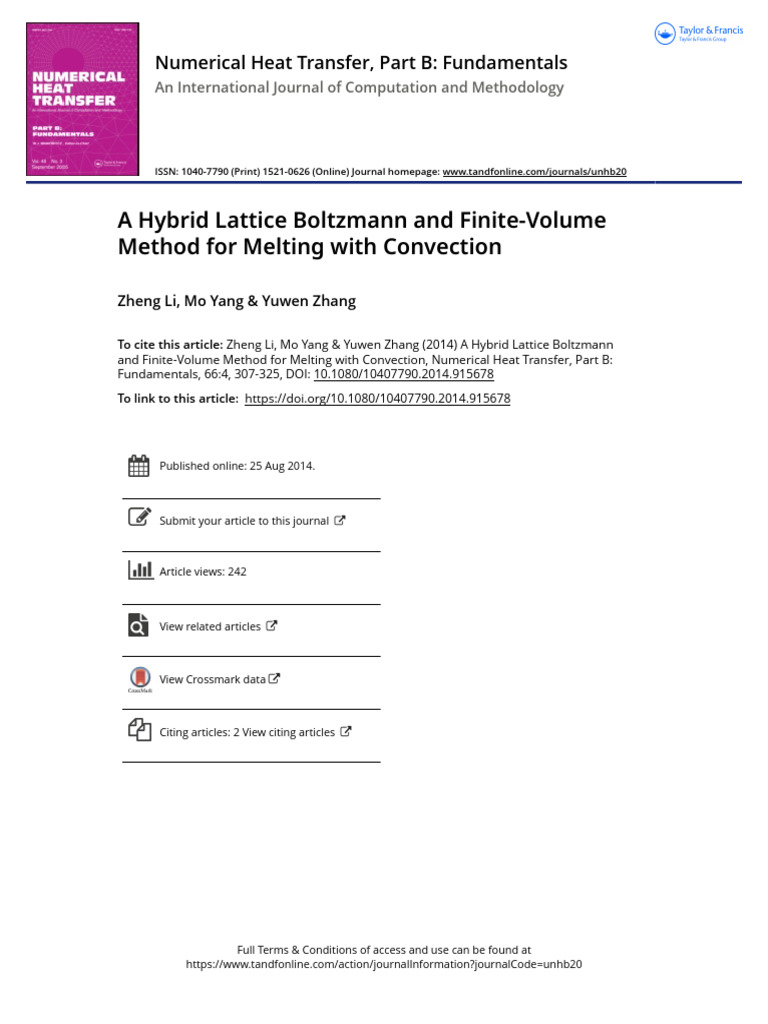 A Hybrid Lattice Boltzmann and Finite-Volume Method For Melting With ...
