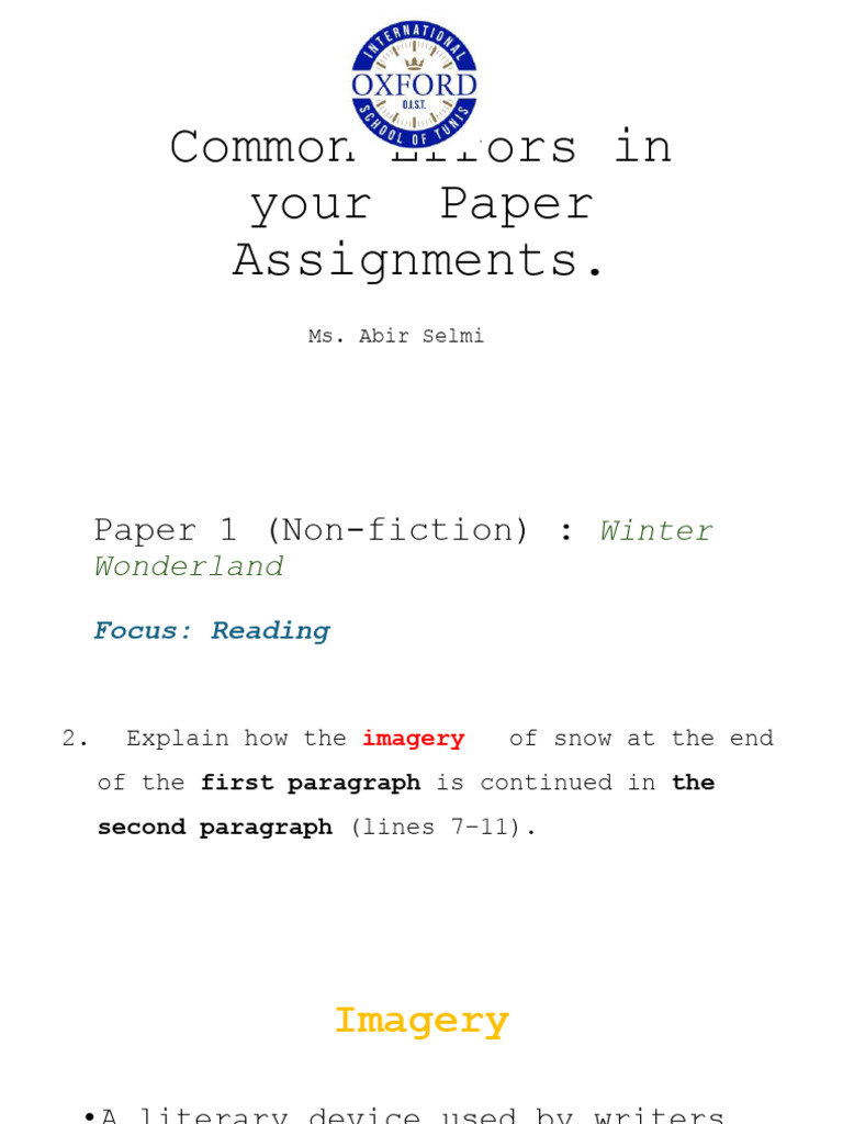Common Paper Assignment Errors Explained | PDF | Phrase | Clause