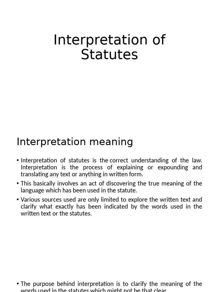 Statutory Interpretation and Construction Guide | PDF | Statutory ...