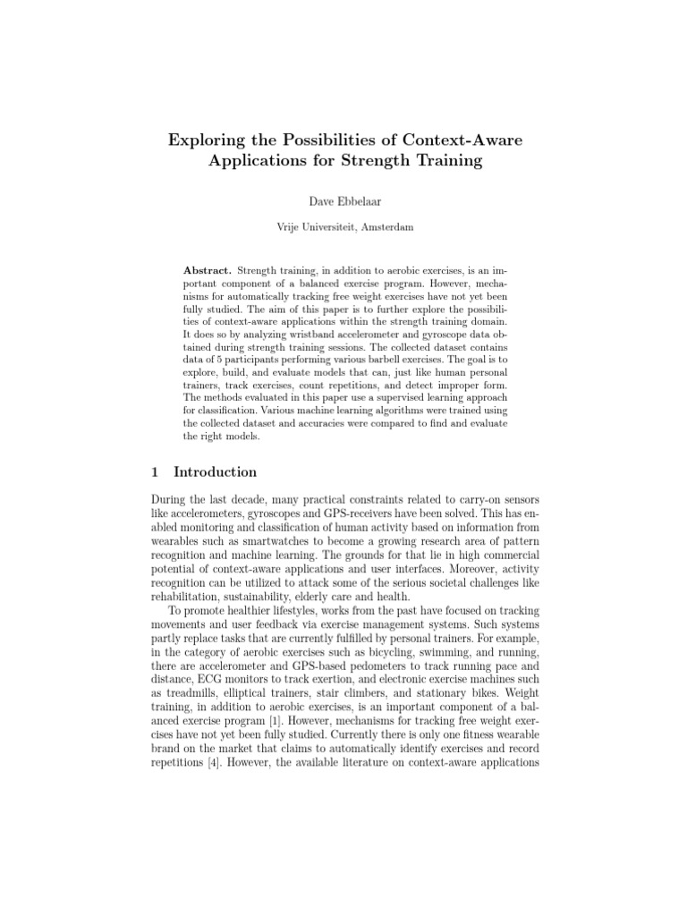 Context-Aware Strength Training Apps | PDF | Strength Training ...