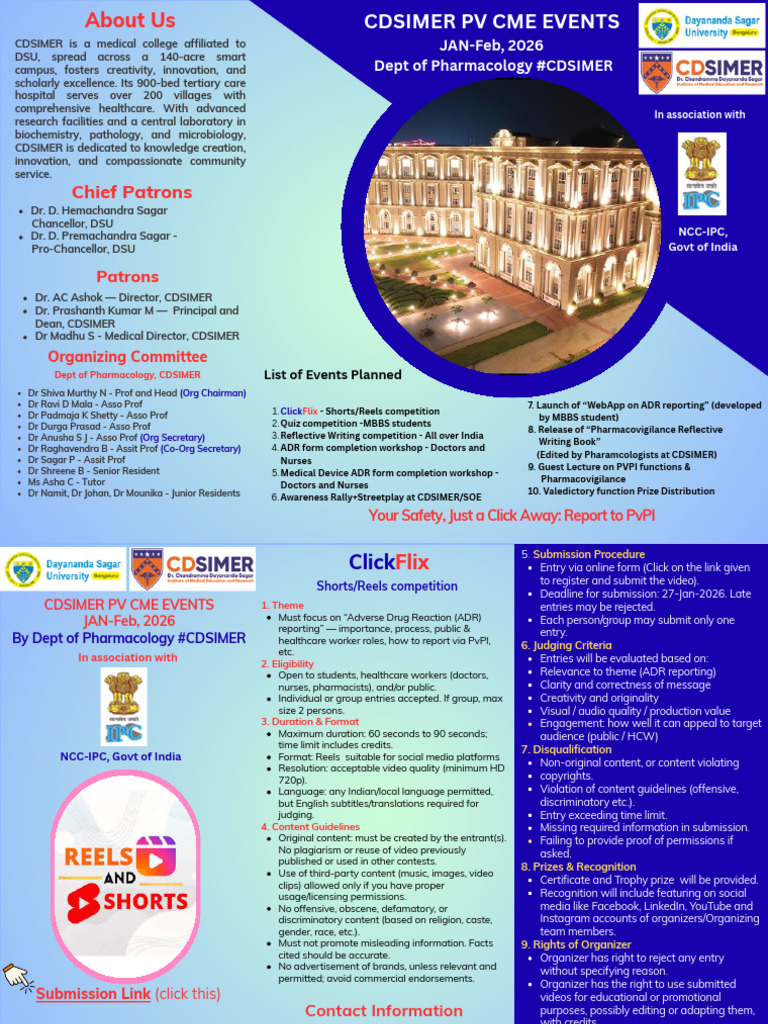 CDSIMER PV CME Events 2026 Overview | PDF | Pharmacovigilance | Health Care