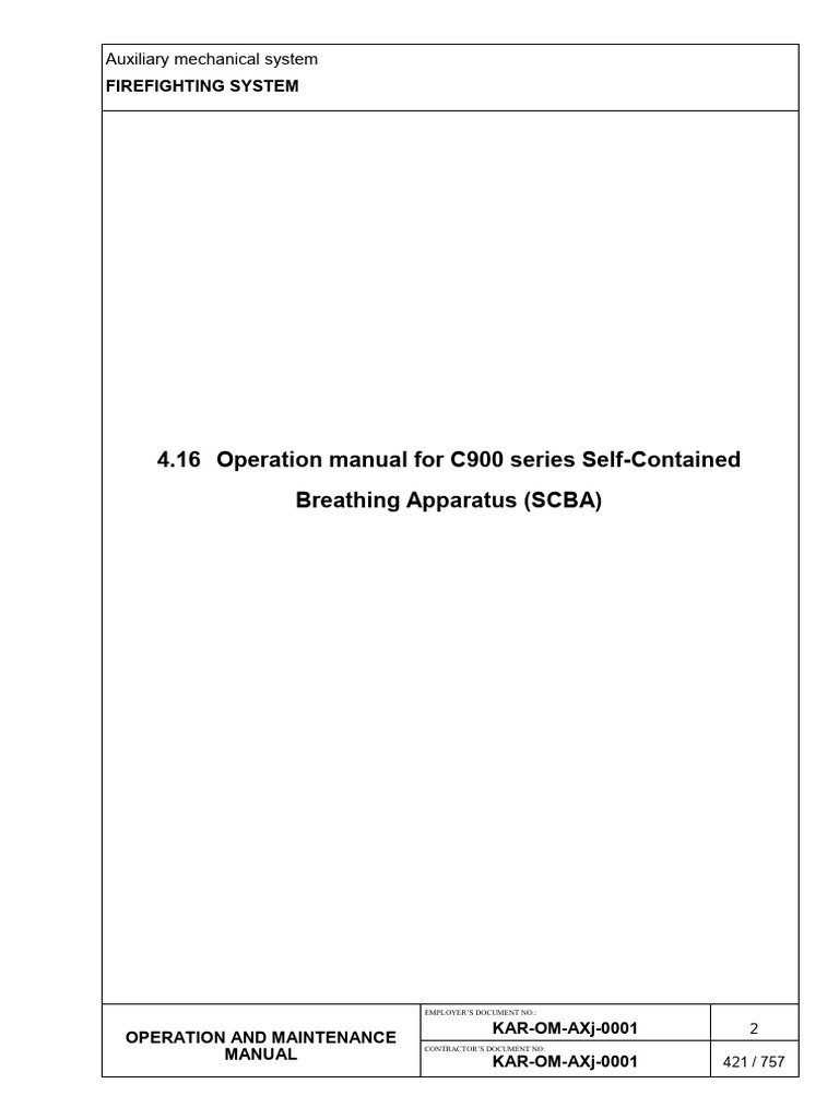 C900/C850 SCBA Operation Manual | PDF | Atmosphere Of Earth | Valve