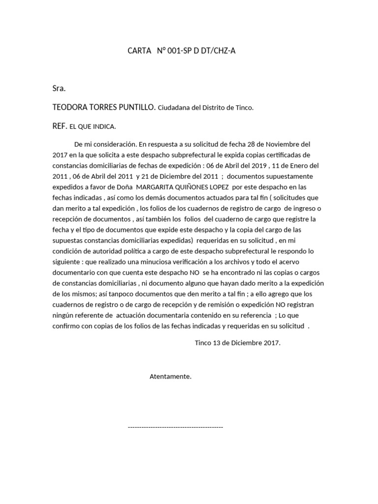Carta Subp | PDF