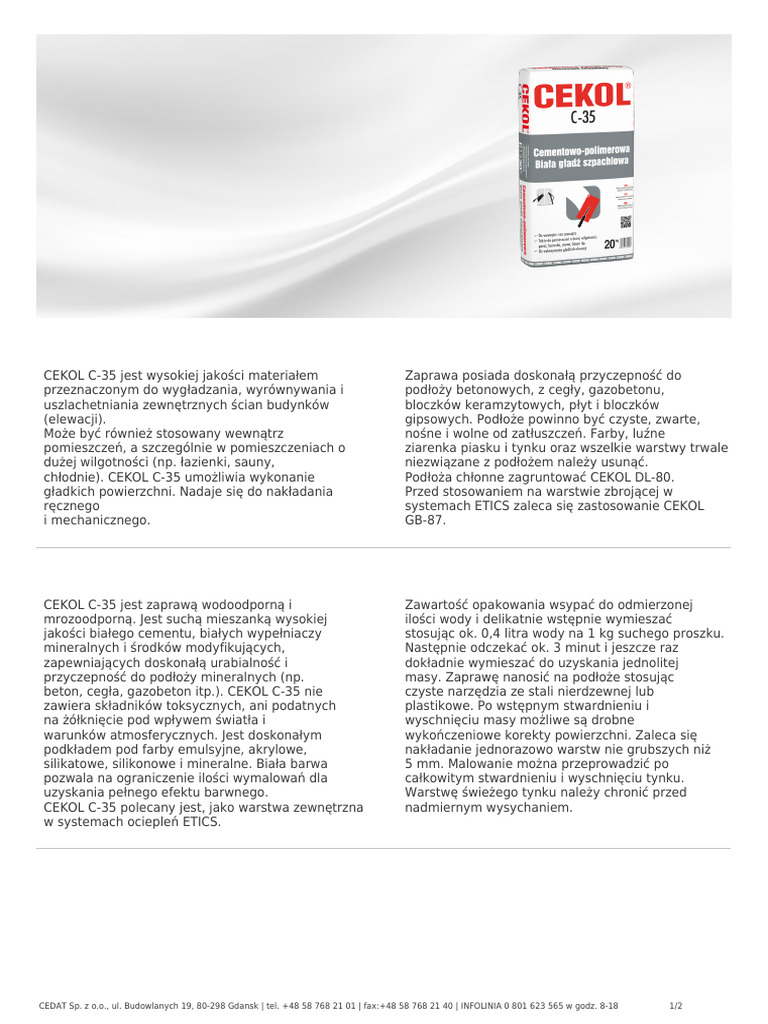 TDS Cekol 35 | PDF