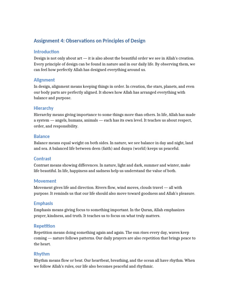Assignment 4 Observations On Principles of Design | PDF | God In Islam ...