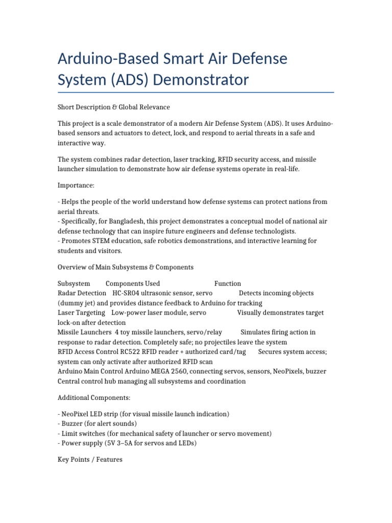 Arduino Smart Air Defense System Demo | PDF | Radio Frequency ...
