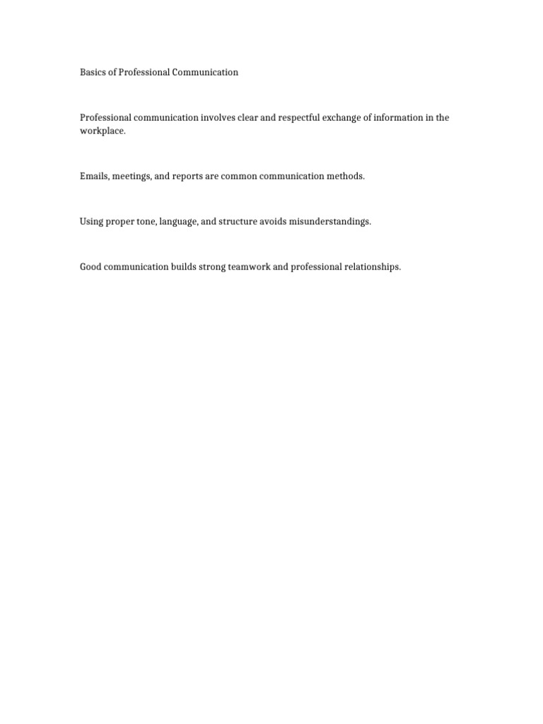Basics of Professional Communication | PDF