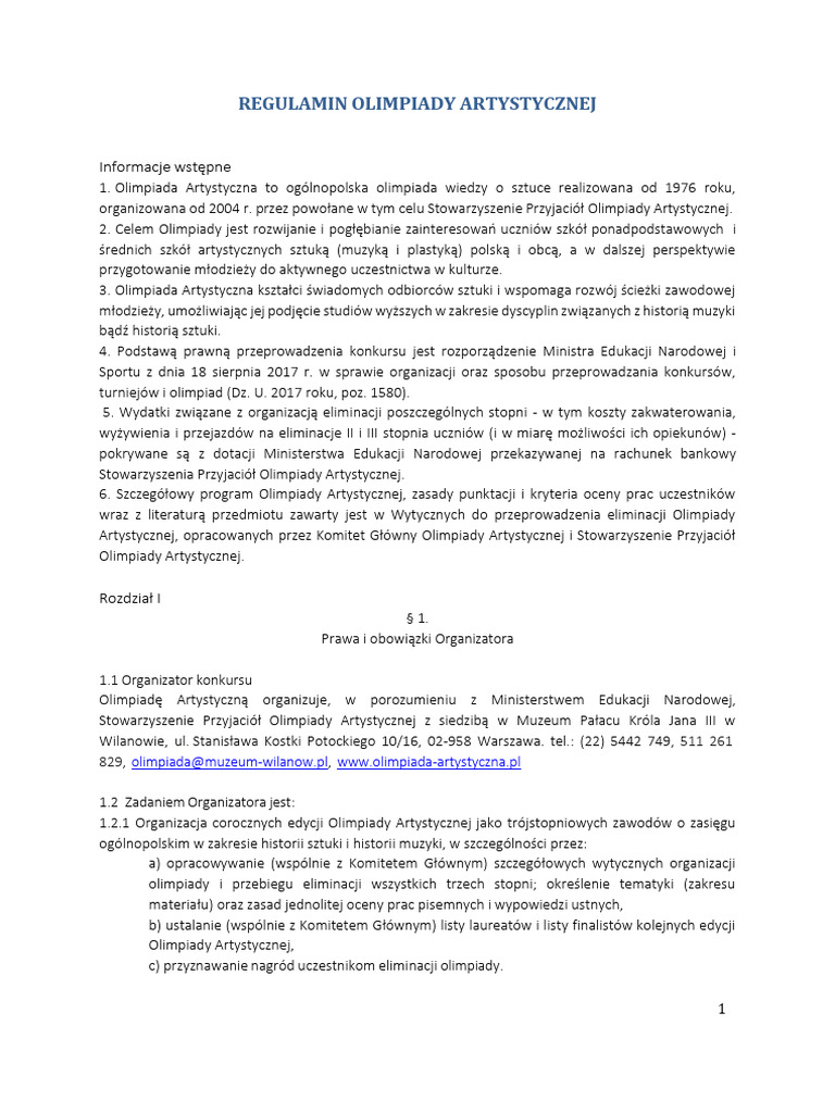 Regulamin 50 OA | PDF