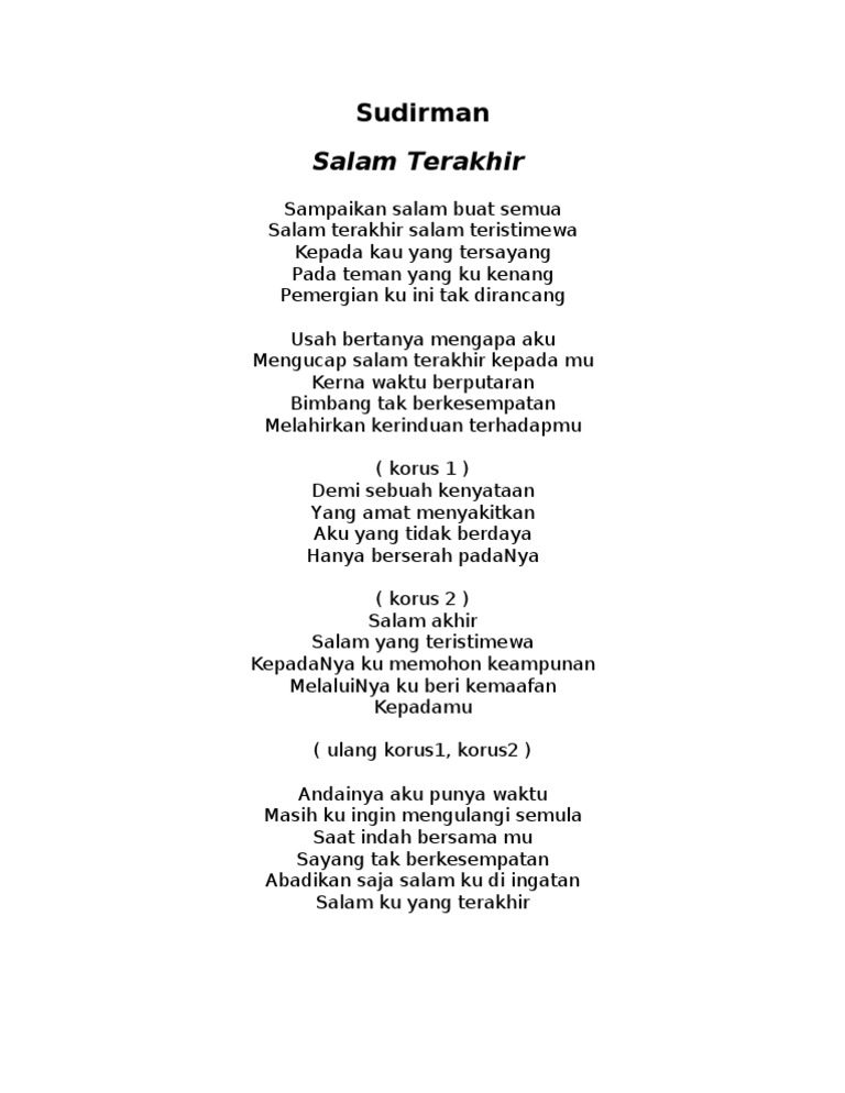 Lirik Salam Terakhir Pdf