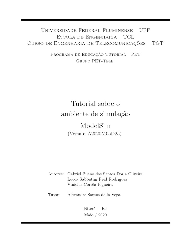 Tutorial de Uso do ModelSim para Simulação | PDF | VHDL | Informática