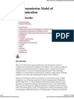 Shannon & Weaver's Transmission Model of Communication