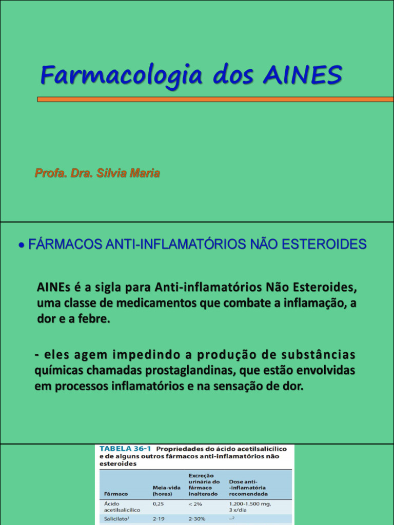 Características e Efeitos dos AINEs | PDF | Anti-inflamatório não ...