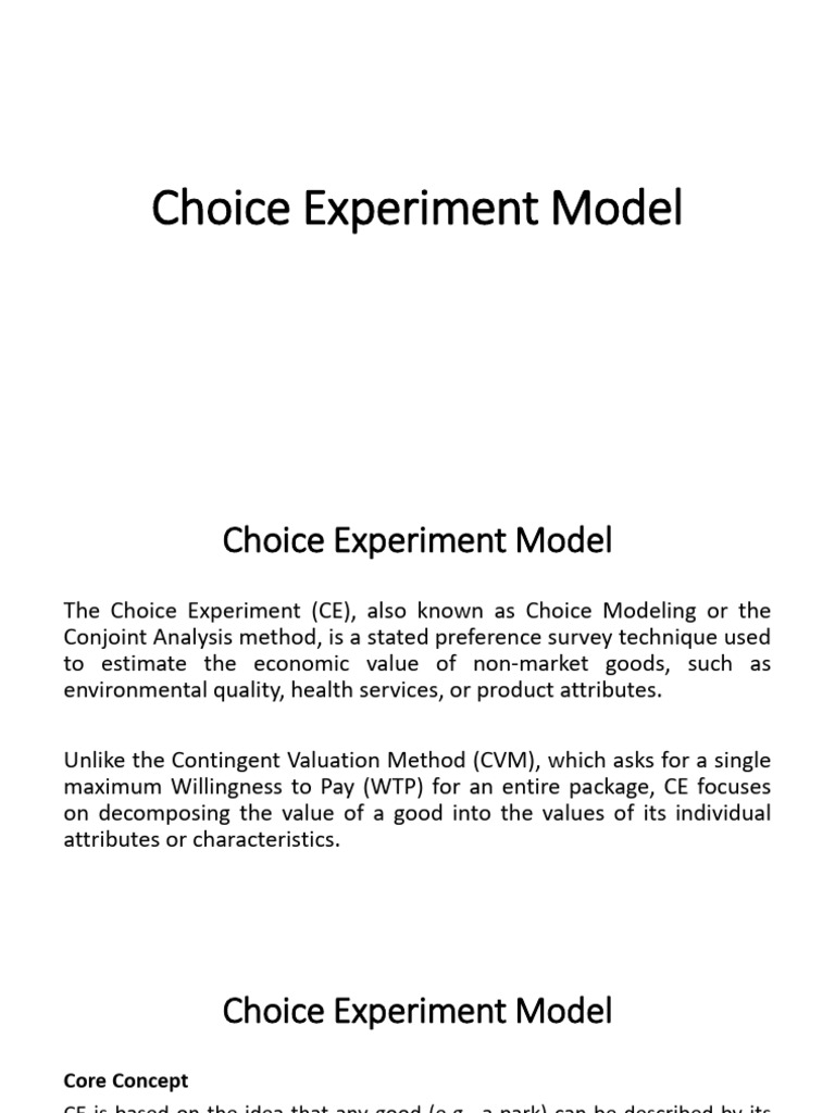 Understanding Choice Experiment Models | PDF | Economics | Economies
