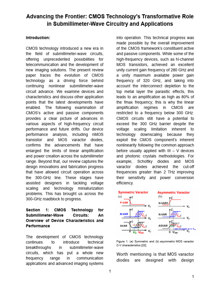 CMOS Advances in Submillimeter-Wave Circuits | PDF | Cmos | Terahertz ...