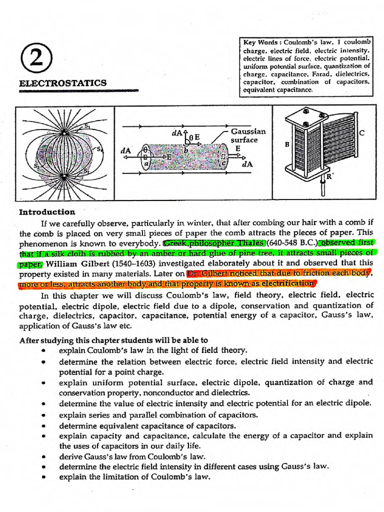 EV Physics 2nd Paper (Chapter 2 - Electrostatic) | PDF