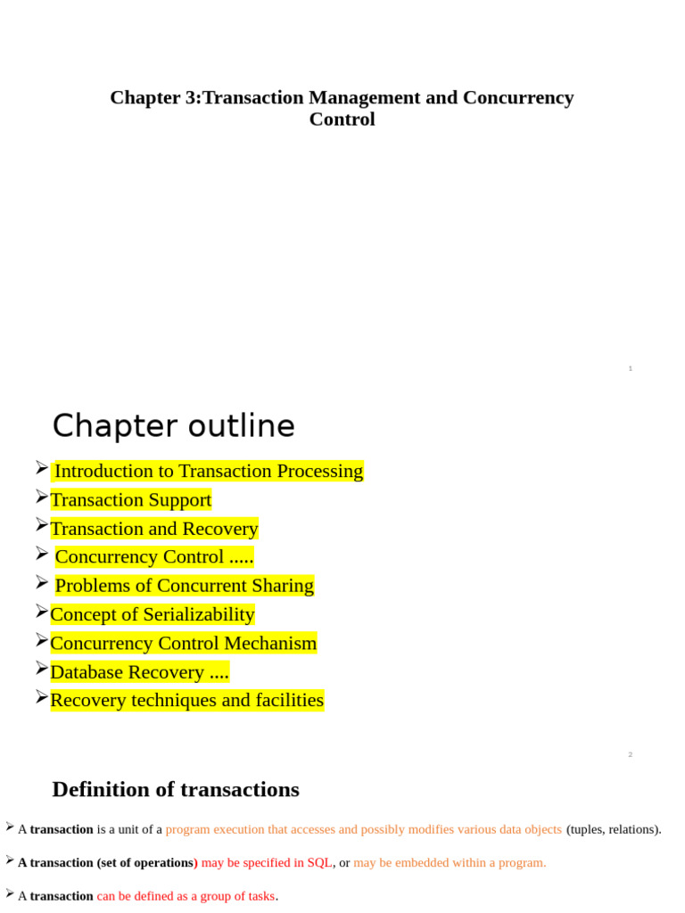 Transaction Management & Concurrency Control | PDF | Database ...