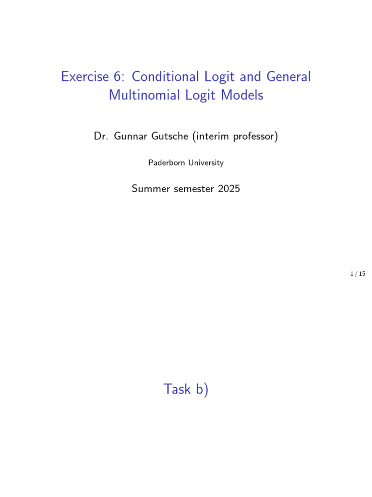 Solutions Exercise 6 | PDF | Logistic Regression | Applied Mathematics