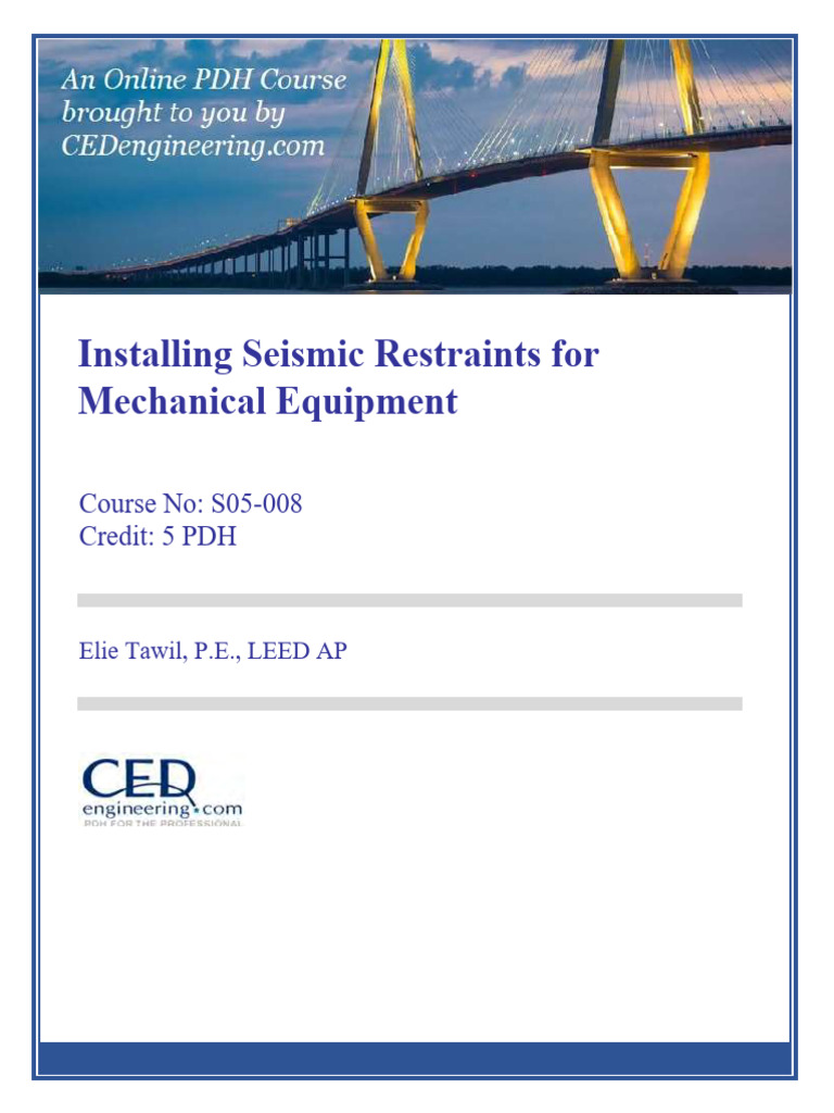 S05-008 - Installing Seismic Restraints For Mechanical Equipment - US ...