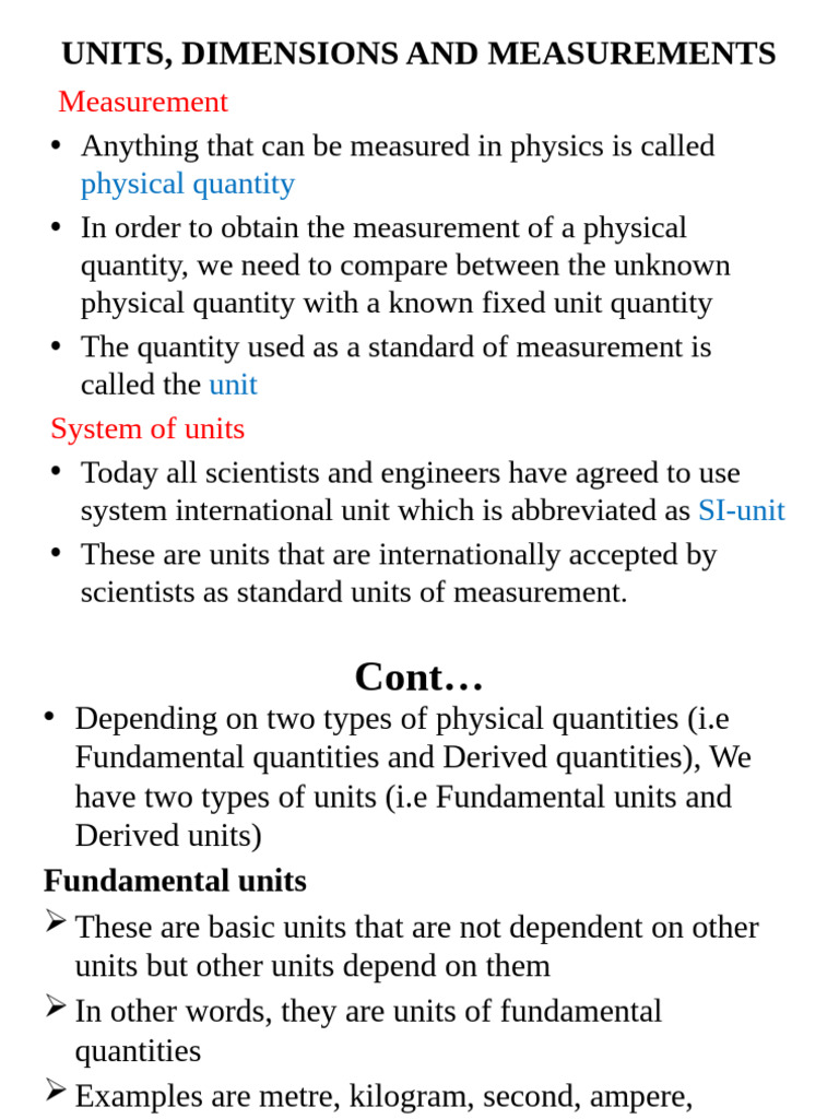 LECTURE 2 | PDF | Physics | Physical Quantities