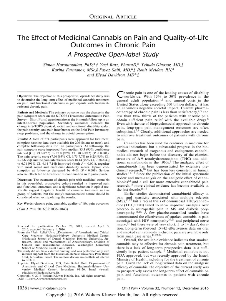 Medicinal Cannabis for Chronic Pain Relief | PDF | Pain | Chronic Pain