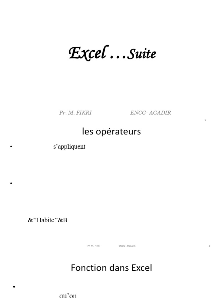 Fonctions et Formules Excel Essentielles | PDF | Microsoft Excel