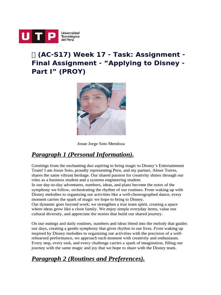 AC-S17) Week 17 - Task Assignment Final Assignment Soto Josue | PDF