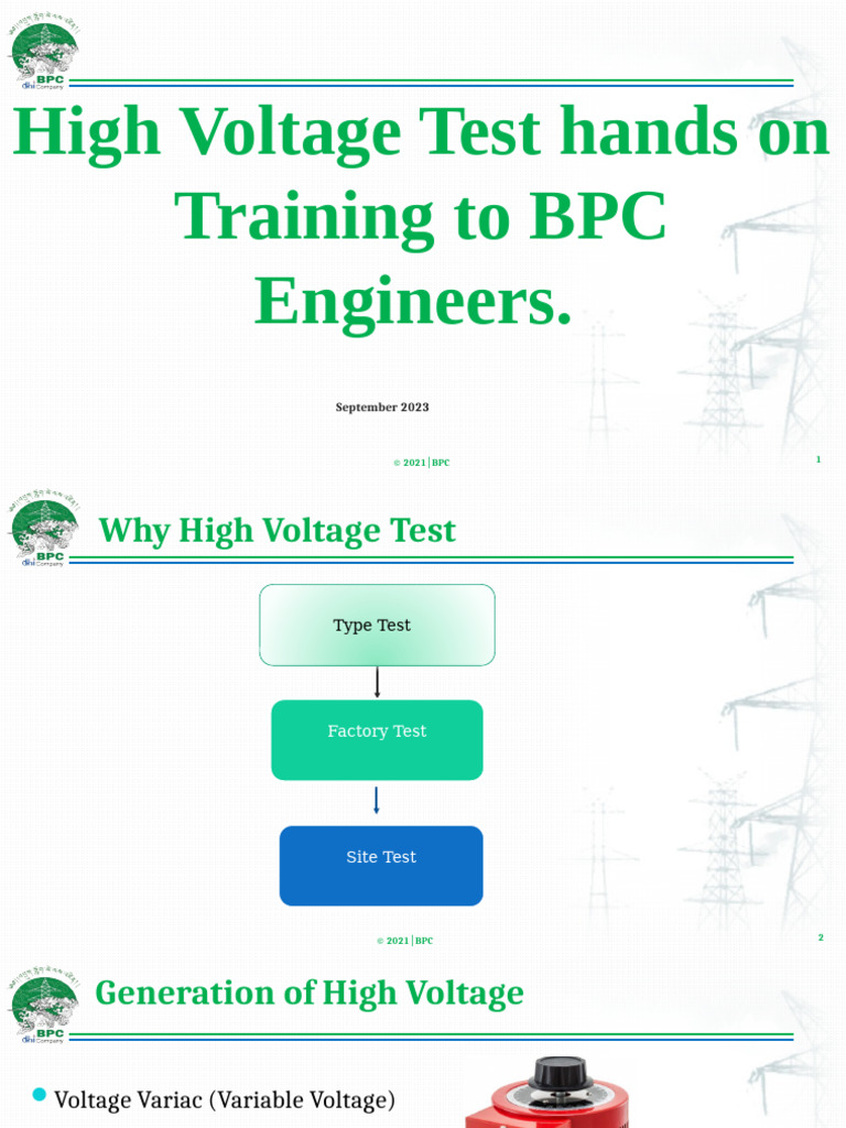 High Voltage Testing Training Overview | PDF | Transformer | High Voltage
