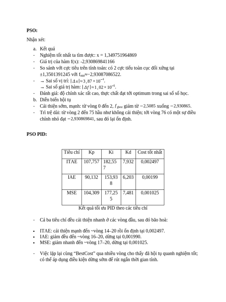 Nhận Xét Pso + Pso_pid | PDF
