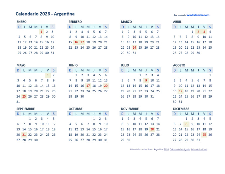 Calendario 2026 Argentina: Fechas Clave | PDF