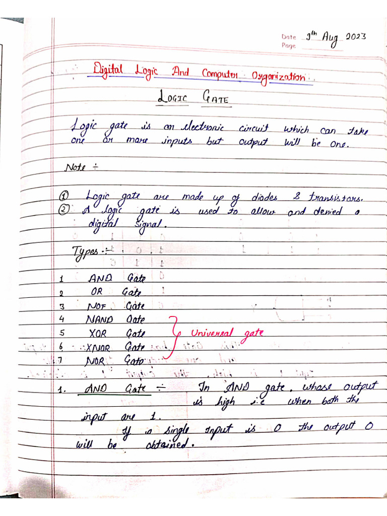 logic design.unit 1 nd 2.notes | PDF