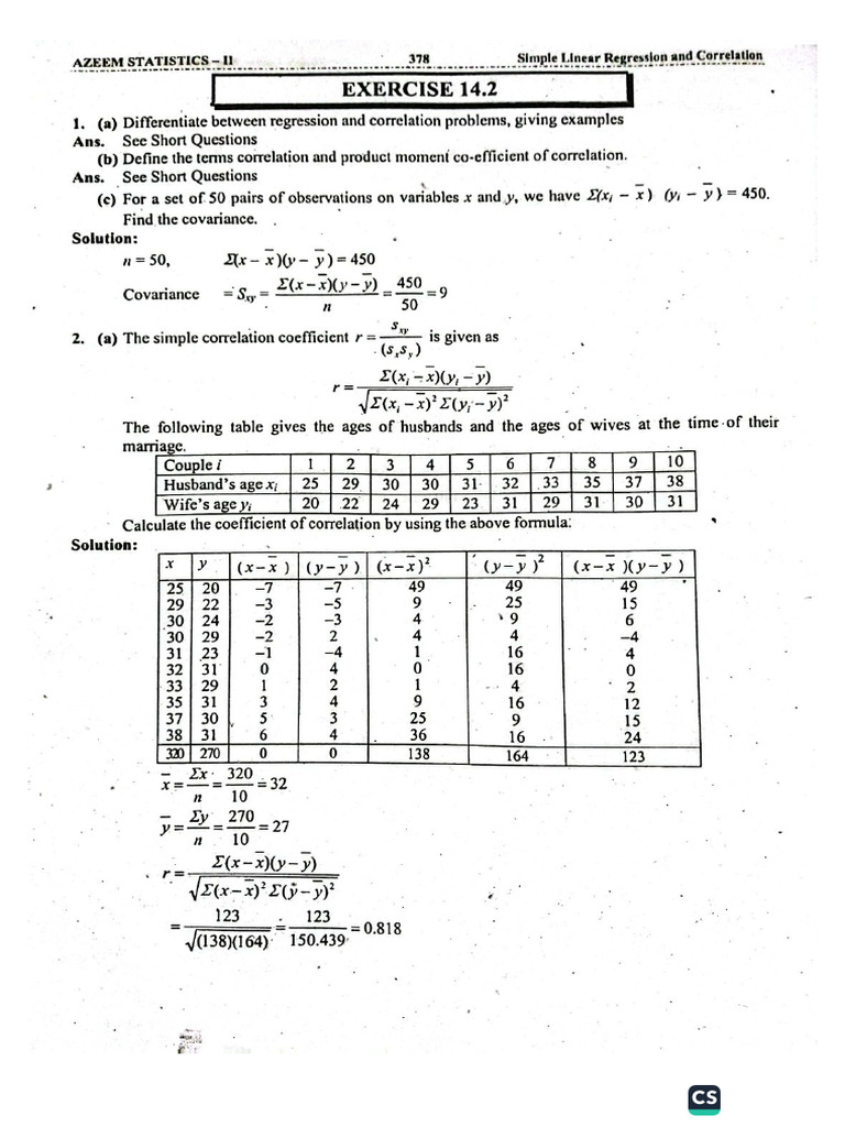 Correlation Exercise | PDF