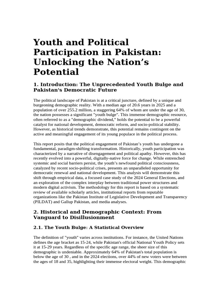Youth Political Engagement in Pakistan | PDF | Voter Turnout | Voting