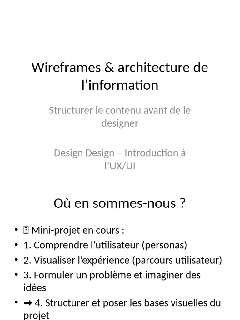 Wireframes et architecture d'information | PDF | Informatique