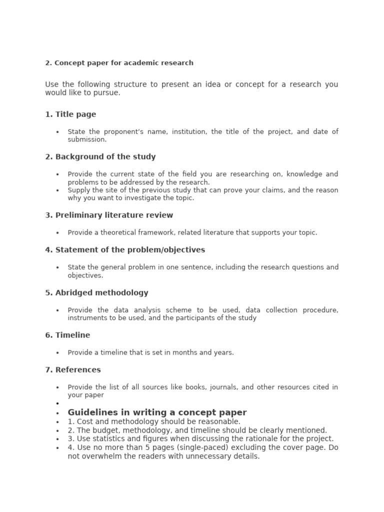Academic Research Concept Paper Guide | PDF