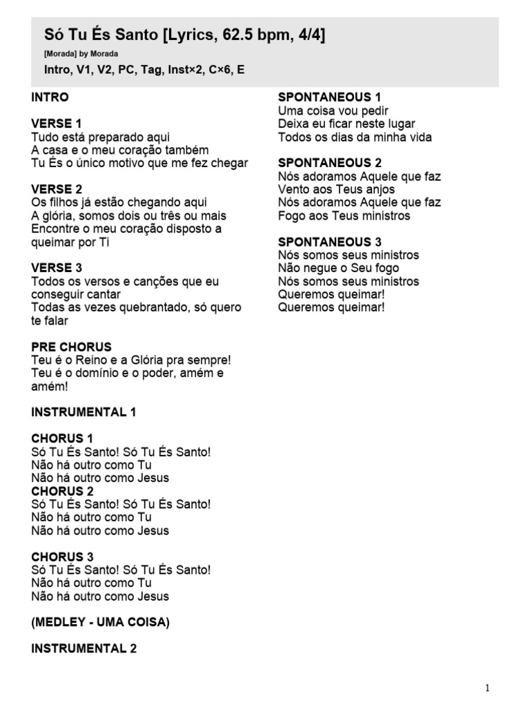 S_ Tu _s Santo - lyrics | PDF