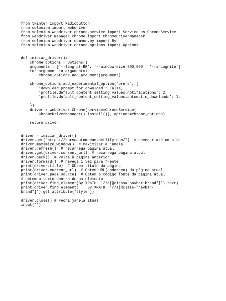 Selenium WebDriver Setup for Python | PDF
