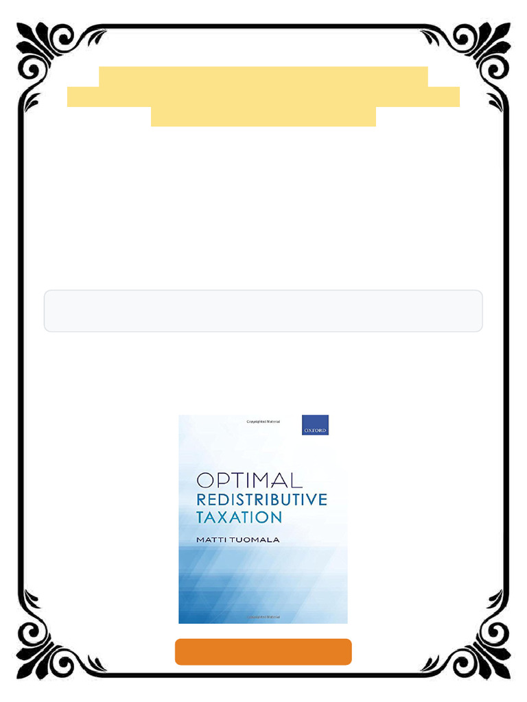 Optimal Redistributive Taxation 1st Edition Matti Tuomala ebook cross ...