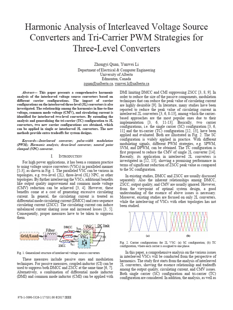 Harmonic Analysis of Interleaved Voltage Source Converters and Tri ...
