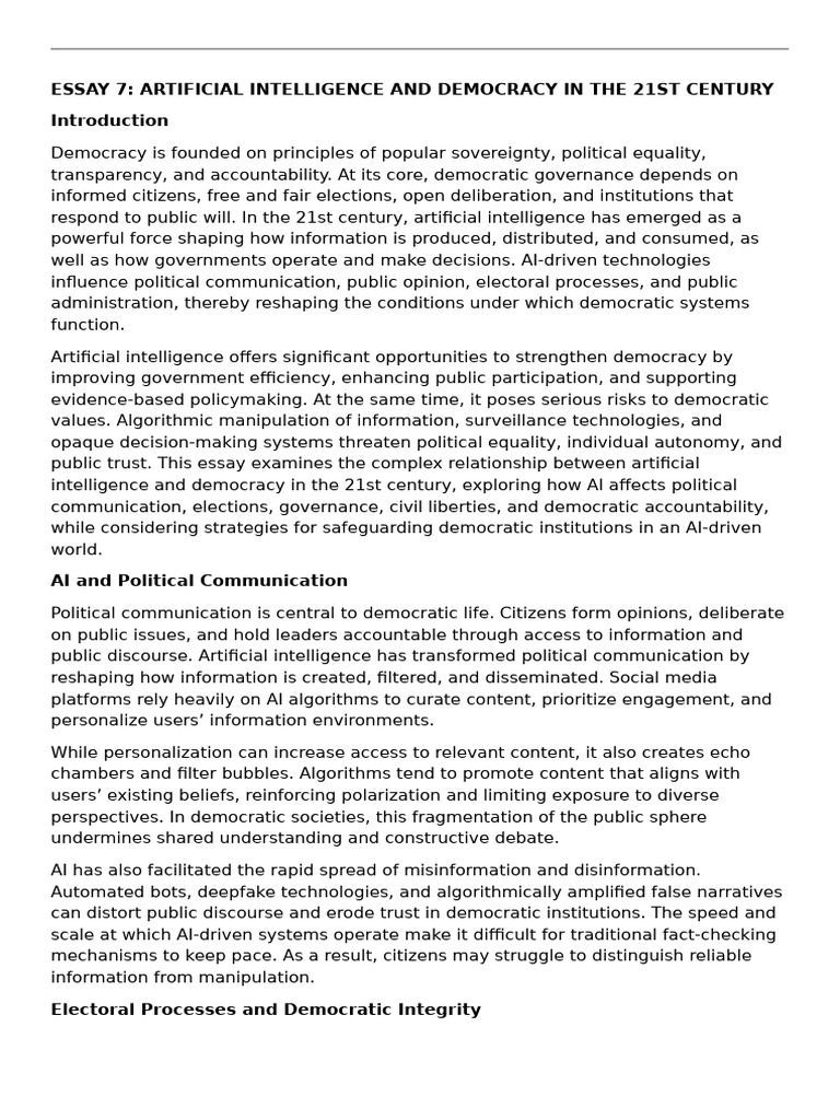 ESSAY 7 | PDF | Intelligence (AI) & Semantics | Artificial Intelligence