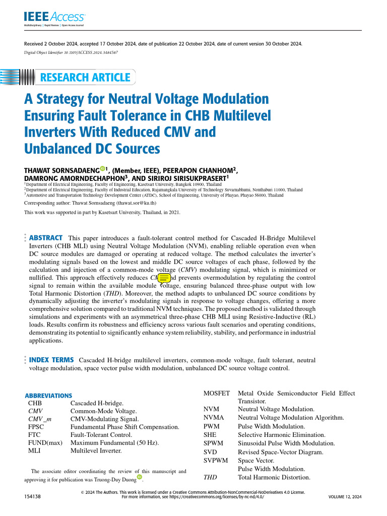 A Strategy For Neutral Voltage Modulation Ensuring Fault Tolerance in ...