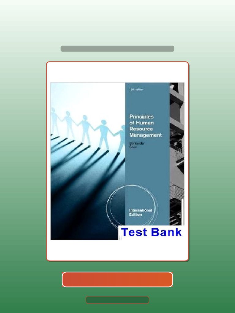 Test Bank For Principles of Human Resource Management 15th Edition ...