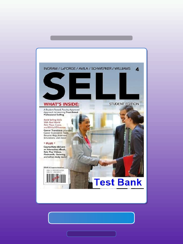 Test Bank For SELL 4 4th Edition Ingram Exam Prep | PDF | Science